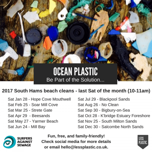 south hams series of beach cleans 2017