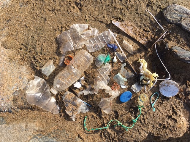 beach plastic at soar mill cove