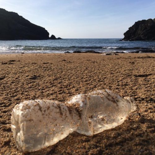 ocean plastic water bottle at soar mill cove