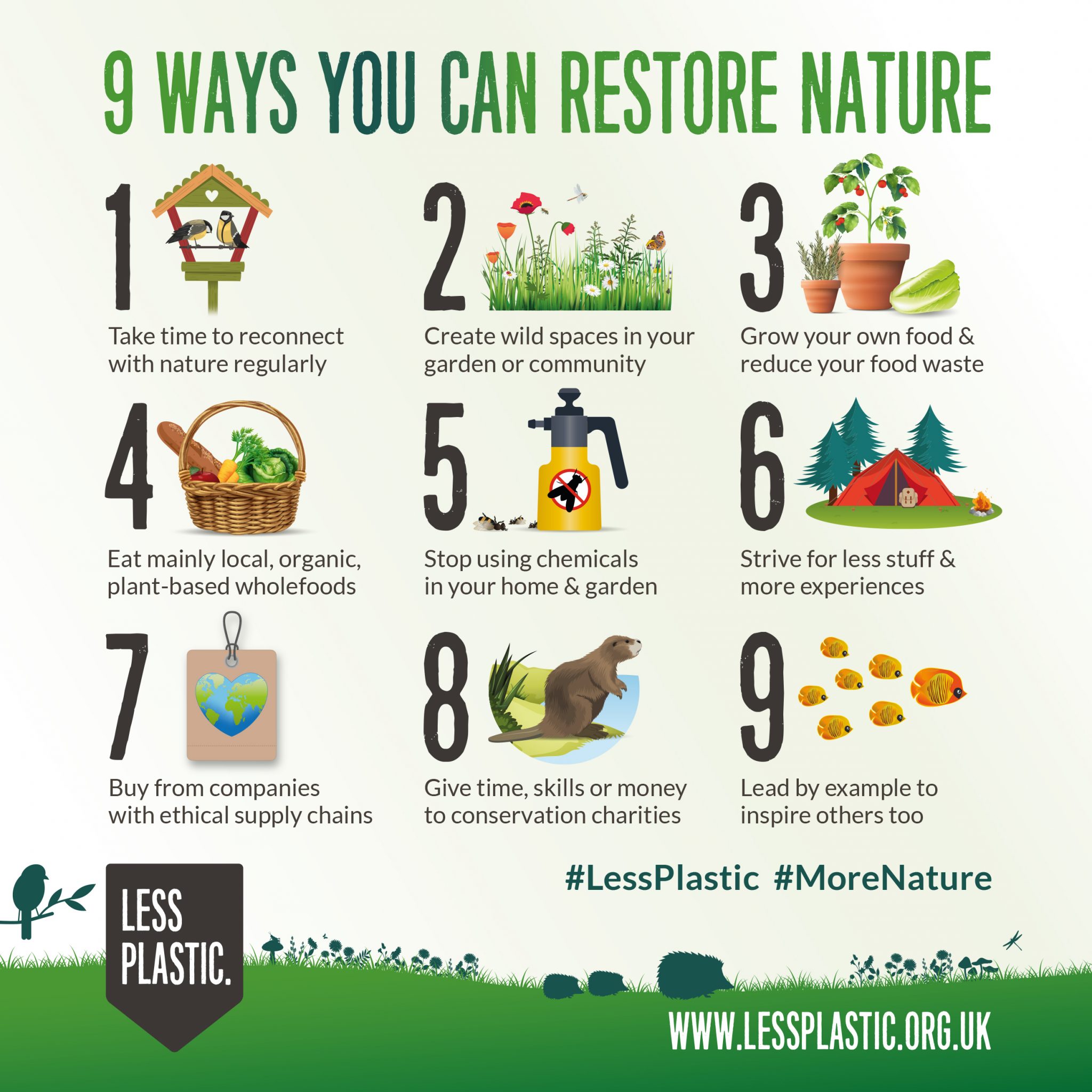 9 ways you can restore nature - Less Plastic